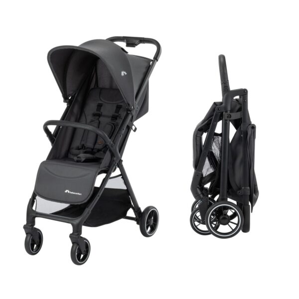 Bebeconfort Azur, Kinderwagen Buggy, 0–3 Jahre (15 kg), Mineral Graphite | Leichter Reisebuggy, Automatisch Einhändig Klappbar, Stufenlos Flach Verstellbar, Großer Korb