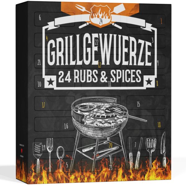 BOXILAND® BBQ Adventskalender 2026 – 24 Bio Grillgewürze & Rubs Gewürzsalze | 24 Bio-Grillgewürze, Rubs & Gewürzsalze – würzige Vielfalt, das Geschenk für Grillfans & Hobbyköche