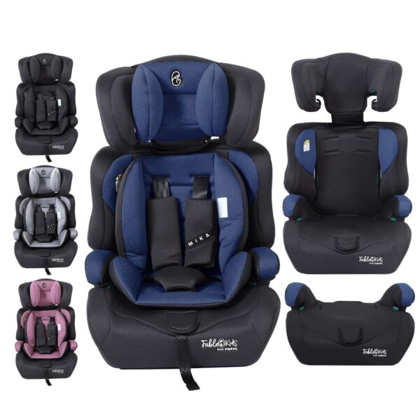 FableKids Kindersitz Blau | 76-150 cm | ab 15 Monate | Autositz | Kinderautositz, Autokindersitz, Kindersitz Auto, verstellbare Kopfstütze, 3-Punkt-Sicherheitsgurt, ECE R129/03